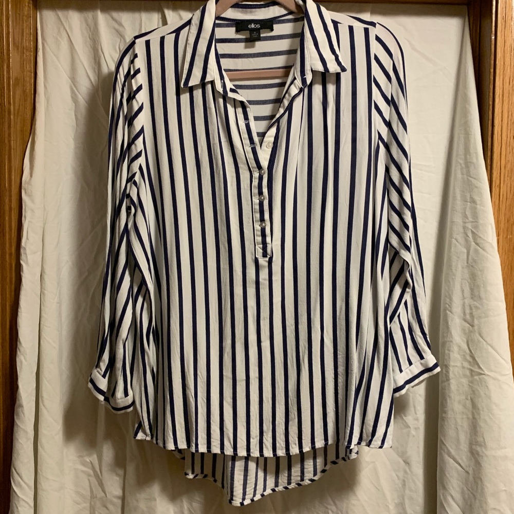 Ellos blue striped blouse